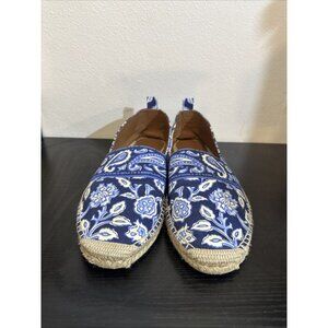 Ralph Lauren Purple Label Bosworth Paisley Twill Espadrilles Men’s 11E Wide Blue